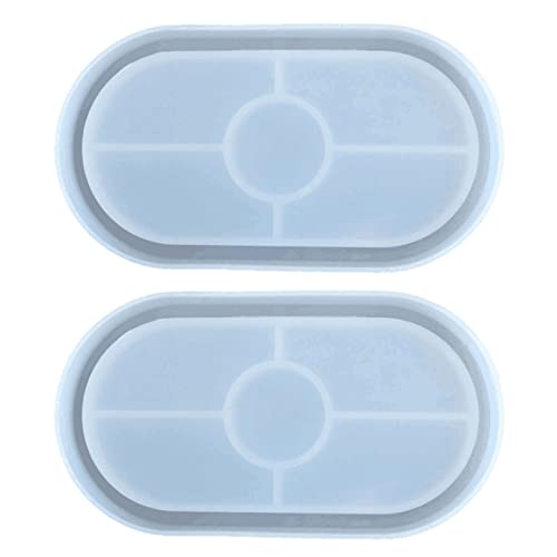 2 Stück Kristall-Epoxidharz-Tablett, ovale Schmuckherstellung, Form für Schmuckaufbewahrung, Brot, Seife, Schokolade, Silikonformen für Epoxidharzguss von Asukohu