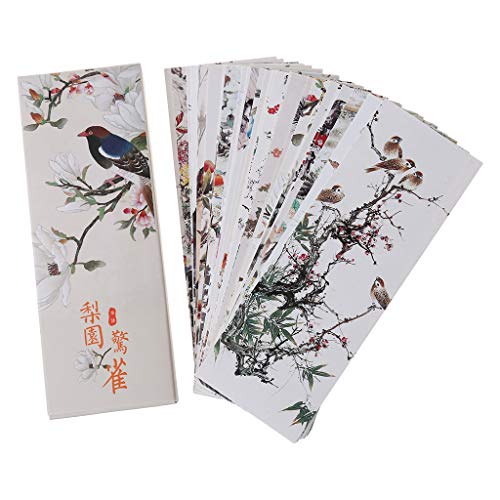 30 Stück Blumen Vögel Lesezeichen Papier Seite Notizen Etikett Nachricht Karte Marker Ständer Halter für Schreibtisch von Asukohu