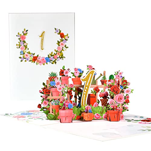 3D-Blumen-Jubiläumskarten-Set mit Umschlag, Segensnachricht, Karte für Büro, Arbeit, Jahrestag, Gedenkkarten 3D-Blumen-Jubiläumskarten-Set mit Umschlag, Segensnachricht, Karte für Büro, Arbeit, Jahrestag, Gedenkkarten von Asukohu
