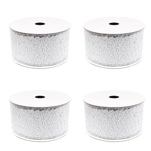 4 Rollen weiche, bequeme Weihnachtsbänder, bunte Pailletten, Seidenband für Hochzeit, Party, Urlaub, Dekoration, Urlaubsdekorationen 4 Rollen weiche, bequeme Weihnachtsbänder, bunte Pailletten, Seidenband für Hochzeit, Party, Urlaub, Dekoration, Urlaubsdekorationen von Asukohu