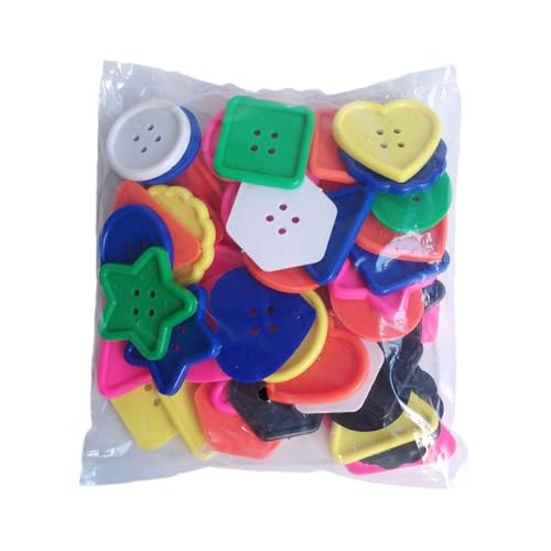 50 PCs Große Helle Knöpfe Geometrische Formen Knöpfe Nähknöpfe Bastelknöpfe Zum Häkelstrick Unterrichtsformen von Asukohu