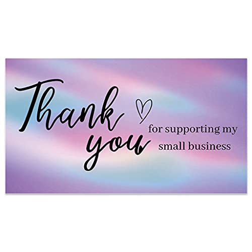 50 x Dankeskarten für kleine Unternehmen, 500 Stück 3,8 cm Aufkleber-Etiketten für kleine Besitzer, Verkäufer, Aufkleber-Etiketten von Asukohu