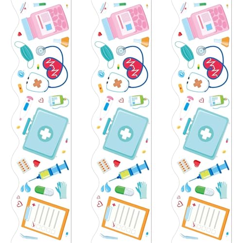 59ft Long Healthcare Themed Border Aufkleber Krankenschwester Day Grenz Trimmaufkleber Für Krankenhaus Und Bürofensterwanddekoration von Asukohu