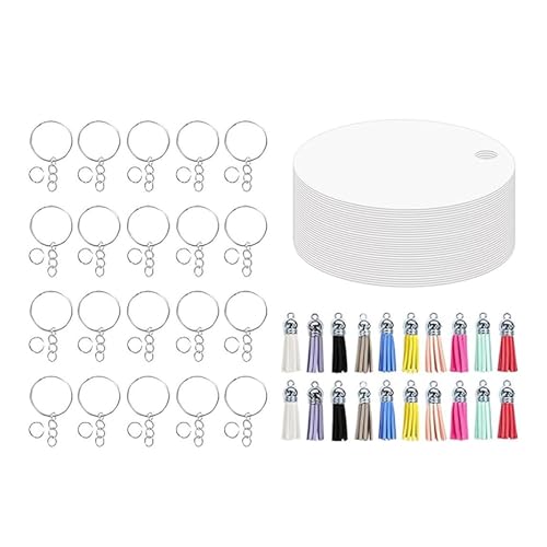 80 PCs Sublimation Schlüsselbund Kits Mit Aluminiumblanks Bunte Quasten Und Schlüsselringezubehör Doppelseitige Keyrings 80 PCs Sublimation Schlüsselbund Kits Mit Aluminiumblanks Bunte Quasten Und Schlüsselringezubehör Doppelseitige Keyrings von Asukohu