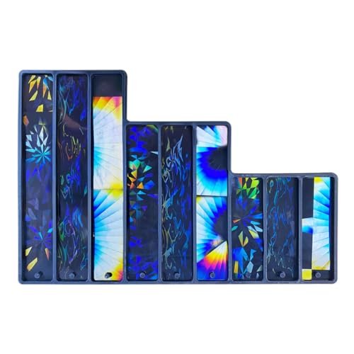 9-in-1-Silikonform, holografische Epoxidharz-Form, DIY-Harz, Bastelwerkzeug für Lesezeichen, Schlüsselanhänger, Anhänger und Dekorationen 9-in-1-Silikonform, holografische Epoxidharz-Form, DIY-Harz, Bastelwerkzeug für Lesezeichen, Schlüsselanhänger, Anhänger und Dekorationen von Asukohu