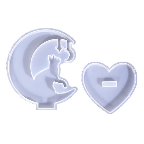 Animal Moon Silikonform Kaninchenkatze Harzschmuck Gussformen Mit Herzbasis Handgefertigte Desktop Dekorationen Handwerk Animal Moon Silikonform Kaninchenkatze Harzschmuck Gussformen Mit Herzbasis Handgefertigte Desktop Dekorationen Handwerk von Asukohu