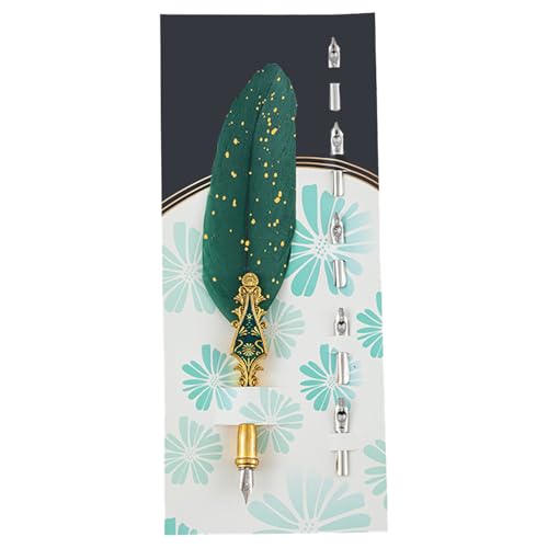 Asukohu Antiker Dip-Stift, 5 austauschbare Spitzen, Set für Anfänger, Vintage, Dip-Stift zum Schreiben, Zeichnen, Kunst, Illustraions, Signieren Asukohu Antiker Dip-Stift, 5 austauschbare Spitzen, Set für Anfänger, Vintage, Dip-Stift zum Schreiben, Zeichnen, Kunst, Illustraions, Signieren von Asukohu