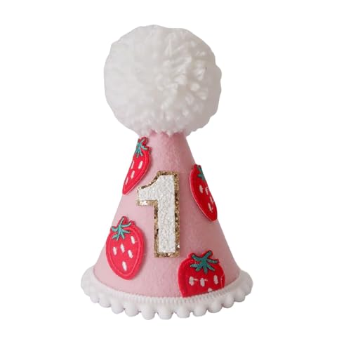 Asukohu Baby-Geburtstagshut für Dusche, Party, verstellbarer Kinngürtel mit Nummer 1, einzigartige Dusch-Fotografie-Requisiten von Asukohu