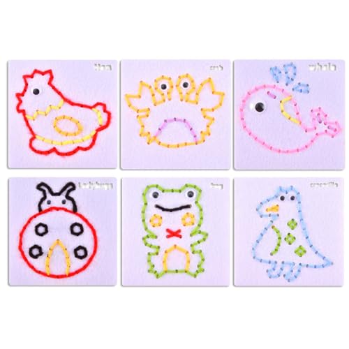 Asukohu Cartoon Sewing Kits Toy Craft Project Project Set Schnürung Fadenspielzeug Für Kleinkindhand Und Augenkoordination Und Formpassungsverpalte Mit Nicht Gewohntem Stoffhandwerk Für Kinder von Asukohu