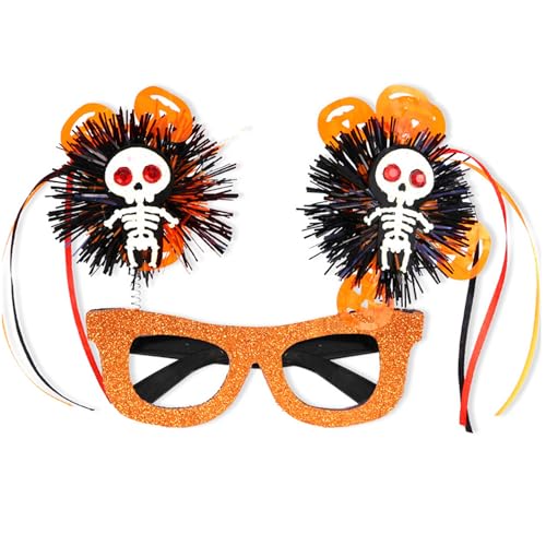 Asukohu Festliche Brille, Karneval, Halloween, Foto-Requisiten, glitzernde Dekorationen, Skelett, Teenager, Erwachsene, Halloween-Party von Asukohu