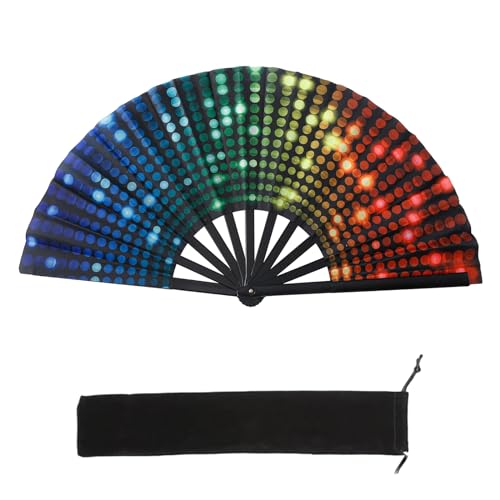Asukohu Glitzer Handfächer Eleganter Dekorativer Fächer Praktischer Tragetasche Riemen von Asukohu
