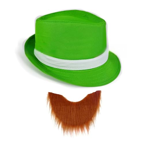 Asukohu Grüner irischer Hut mit weißem Band, Unisex, irischer Festivalhut für Männer und Frauen, Festivals, Partys, Feiern, Patrick's Day von Asukohu
