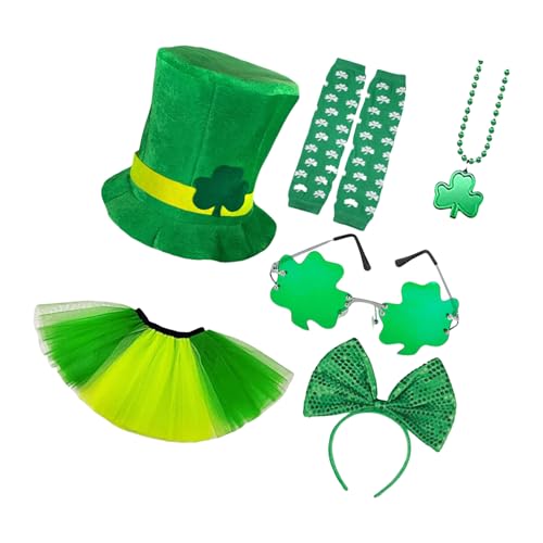 Asukohu Grünes Themen-Kostüm-Set, Festival-Tag, Kostüm-Set für Feiern und Partys, Paddy's Dressing Up von Asukohu