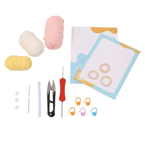 Asukohu Häkel-Lätzchen-Set für Anfänger mit Video-Tutorial-Anleitung, Häkel-Halswärmer-Set mit Strickzubehör, Party-Outfit Asukohu Häkel-Lätzchen-Set für Anfänger mit Video-Tutorial-Anleitung, Häkel-Halswärmer-Set mit Strickzubehör, Party-Outfit von Asukohu