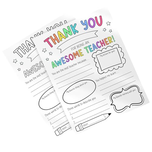 Asukohu Personalisiertes Dankeskarten für Lehrer, Set für Kinder zum Ausmalen, Schreiben, Zeichnen, Klassenzimmer, Bastelprojekt, Lehrer-Wertschätzungswoche über mein Poster-Set Asukohu Personalisiertes Dankeskarten für Lehrer, Set für Kinder zum Ausmalen, Schreiben, Zeichnen, Klassenzimmer, Bastelprojekt, Lehrer-Wertschätzungswoche über mein Poster-Set von Asukohu