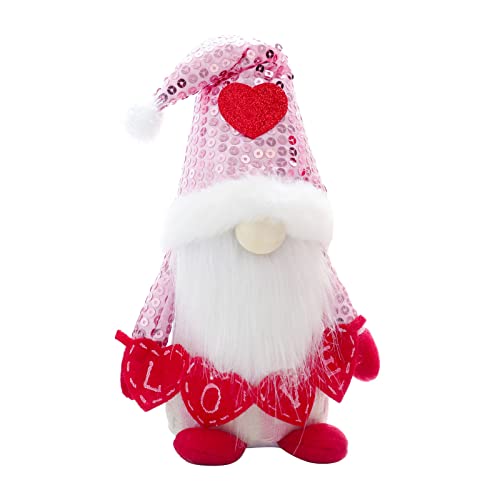 Asukohu Valentinstag Zwerg Pailletten Hut halten Liebe Herz Spielzeug Ornament für Neujahr Geburtstag Hochzeit Party Dekor Herz Zwerg von Asukohu