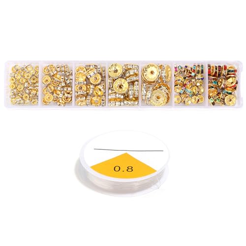 Bunte Rondelle-Kristallperlen-Abstandshalter, gemischte Farben, Strasssteine, Rondelle-Perlen für Schmuck-Accessoires von Asukohu