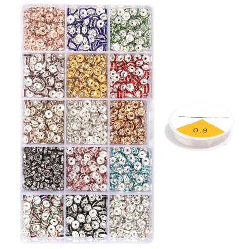 Bunte Rondelle-Kristallperlen-Abstandshalter, gemischte Farben, Strasssteine, Rondelle-Perlen für Schmuck-Accessoires Bunte Rondelle-Kristallperlen-Abstandshalter, gemischte Farben, Strasssteine, Rondelle-Perlen für Schmuck-Accessoires von Asukohu