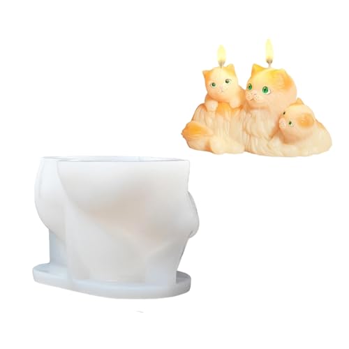 Easy Release Home Decors Kerzenform Kreative Katzen Und Hundeharz Ornament Schimmel Für Kerzen Und Zuhause Dekore Bastelhandwerk von Asukohu