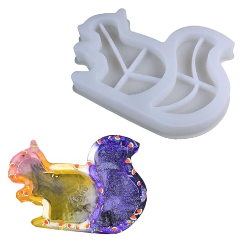 Eichhörnchen-förmige Untersetzer, Silikonform, Epoxidharz, Tablett, Basteln, kreative Tischdekoration, Formen, Schmuckwerkzeug von Asukohu