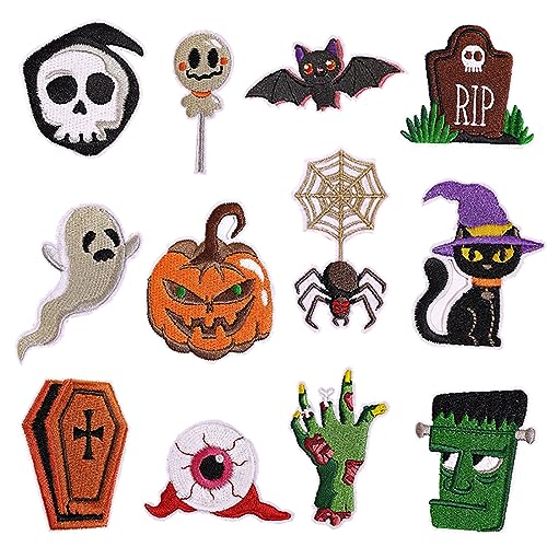 Festliche Halloween Party Dekoration Bestickte Patches Aufkleber für DIY Kostüme und Handwerk Zubehör Patches Aufkleber von Asukohu