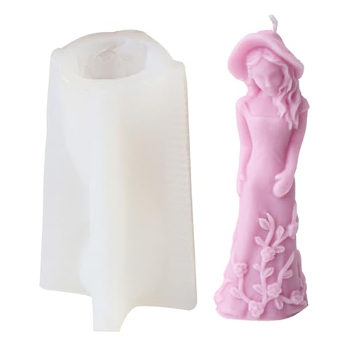 Flexible Silikonform Blumenkleid Mädchen Geformte Kerzenform Duft Aromatherapys Herstellung Form Handgefertigter Ornamentform Schimmel von Asukohu