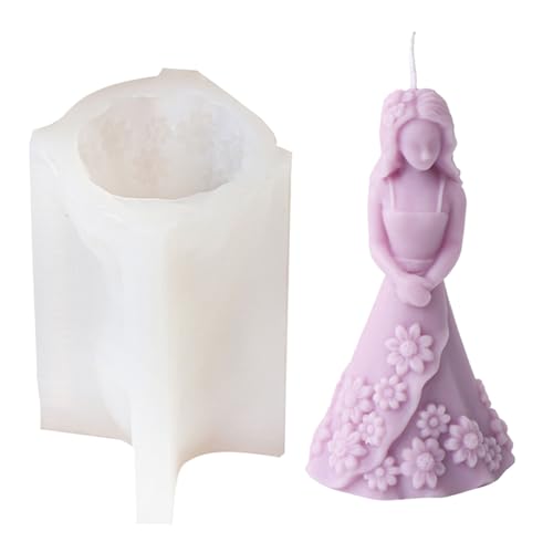 Flexible Silikonform Blumenkleid Mädchen Geformte Kerzenform Duft Aromatherapys Herstellung Form Handgefertigter Ornamentform Schimmel von Asukohu