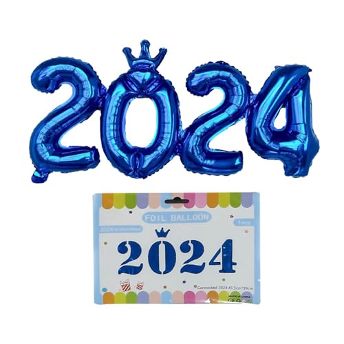 Folienballon 2024 und auffällige Neujahrsdekoration für Neujahrsfeiern, Festivals, Partyzubehör, Aluminiummaterial von Asukohu