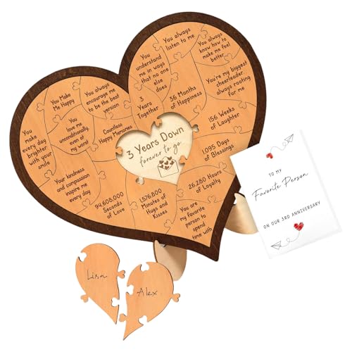 Geschnitztes Holz-Puzzle, Herz-Puzzle, Souvenir, Paare, die ihre Liebe markieren, 1 Jahr/3. Jahrestag, Schreibtisch-Dekoration Geschnitztes Holz-Puzzle, Herz-Puzzle, Souvenir, Paare, die ihre Liebe markieren, 1 Jahr/3. Jahrestag, Schreibtisch-Dekoration von Asukohu