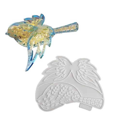 Handgefertigte Form mit langem Schwanz, Vogelform, stabiles Silikon für Epoxidharz, tragbar, für Heim- und Veranstaltungsdekoration von Asukohu