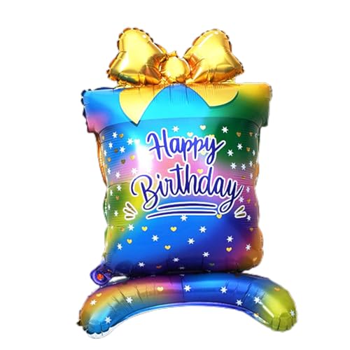 Happy Birthday Aluminiumfolienballon, stehend, Cupcake, Aluminiumfolienballon für Geburtstag, Babyparty, Jahrestag, Standfuß, Aluminiumballon von Asukohu
