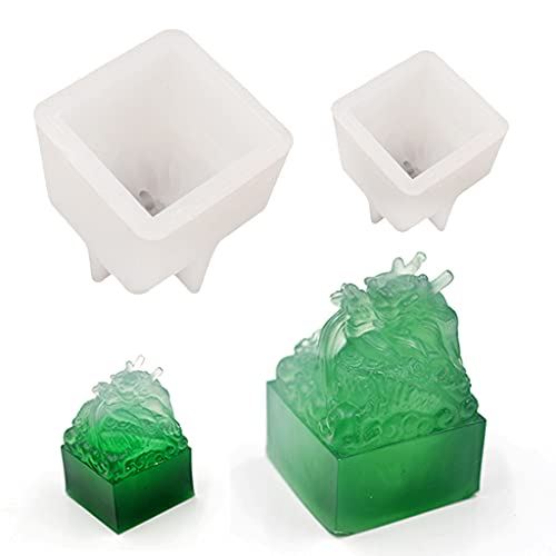 Kristall-Epoxidharz-Form, Drache für Kopf, Jade, Siegel, Skulptur, Silikonform, DIY, Basteln, Heimdekoration, Gießen von Asukohu