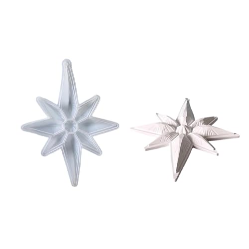 Lebensmittelqualität Silikon Weihnachtsstern Ornament Schimmel Für Harz Kerze Herstellen Seife Back Und Urlaubshandwerksdekorationsprojekte Multi Zweck Star Silikonform von Asukohu