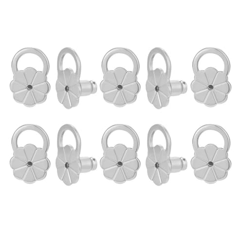 Ohrring-Heber, verstellbar, hypoallergen, Ohrläppchen-Verschlüsse, Metall, Ohrring-Stopper für hängende Ohrringe, hypoallergene Stützen, 10 Stück Ohrring-Heber, verstellbar, hypoallergen, Ohrläppchen-Verschlüsse, Metall, Ohrring-Stopper für hängende Ohrringe, hypoallergene Stützen, 10 Stück von Asukohu