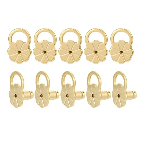 Ohrring-Heber, verstellbar, hypoallergen, Ohrläppchen-Verschlüsse, Metall, Ohrring-Stopper für hängende Ohrringe, hypoallergene Stützen, 10 Stück Ohrring-Heber, verstellbar, hypoallergen, Ohrläppchen-Verschlüsse, Metall, Ohrring-Stopper für hängende Ohrringe, hypoallergene Stützen, 10 Stück von Asukohu