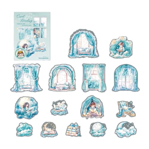 Packung Von 15 Ästhetischen Szenenaufkleber Wasserfestes Haustier Scrapbooking Für Journal Phone Case Gitarrenlaptop Szenenaufkleber Buch Packung Von 15 Ästhetischen Szenenaufkleber Wasserfestes Haustier Scrapbooking Für Journal Phone Case Gitarrenlaptop Szenenaufkleber Buch von Asukohu