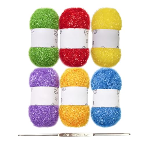 Peelinggarn, Häkelgarn, handgefertigt, funkelnd, Geschirrpeeling, Bastelzubehör, Nähzubehör für Strickbegeisterte, Polyester, Peeling, mit Haken, Stricken, Häkeln, handgefertigt von Asukohu