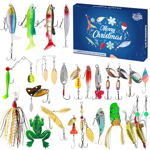 Practical Fisherman's Christmas Countdowns 24 Days Of Assorted Fishing Tackles Grandfather And Boyfriend Fishing Tackle Advents von Asukohu