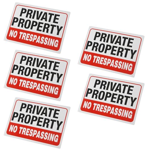 Schild für Privatgrundstücke, wetterfest, Aluminium, für den Innen- und Außenbereich, sichtbare Warnung für unerwünschte Gäste, Privatgrundstücksschild, 5 Stück Schild für Privatgrundstücke, wetterfest, Aluminium, für den Innen- und Außenbereich, sichtbare Warnung für unerwünschte Gäste, Privatgrundstücksschild, 5 Stück von Asukohu
