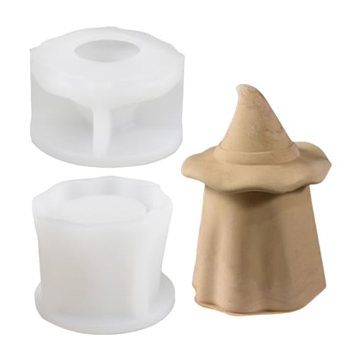 Silikonformen Set Hexenhut Kerzenbecherformen Aufbewahrungsboxen Hochtemperaturfeste Silikon Crafting Formen von Asukohu