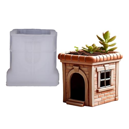 Soft Silicon House Pflanzerform Mit Einfacher Freisetzung Für Handgefertigte Harzhandwerkstöpfe Und Kerzenbehälter Basteln Silikonform Für Geschenke von Asukohu
