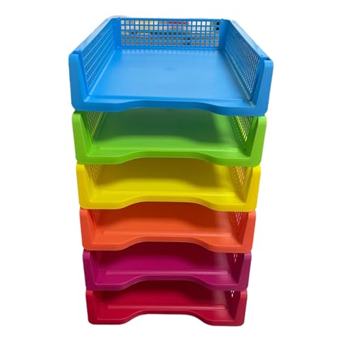 Stapelbare Dokumentenablage, stapelbar, Briefablage, Schreibtisch-Organizer, vertikal, horizontal, Aktenkörbe, bunte Organisationsablagen, 6 Stück Stapelbare Dokumentenablage, stapelbar, Briefablage, Schreibtisch-Organizer, vertikal, horizontal, Aktenkörbe, bunte Organisationsablagen, 6 Stück von Asukohu
