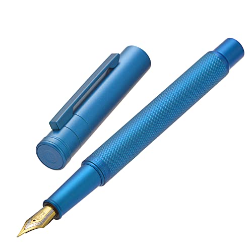 Asvine Füllfederhalter „Forest“ mit extrafeiner Feder, klassisches Design mit Konverter und Stiftetui aus Metall, „Light of Hope“-Serie, Blau von Asvine