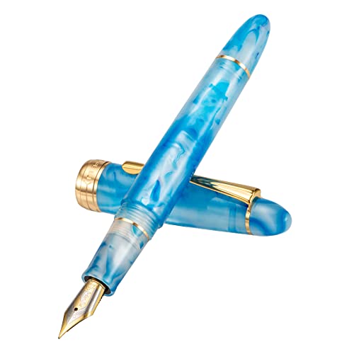 Asvine Kaigelu 356 Himmelblauer Acryl-Füllfederhalter, Iridiumm, mittlere Feder, glattes Schreiben, Kalligraphie-Stift, schöner Schreibstift für Damen und Herren Asvine Kaigelu 356 Himmelblauer Acryl-Füllfederhalter, Iridiumm, mittlere Feder, glattes Schreiben, Kalligraphie-Stift, schöner Schreibstift für Damen und Herren von Asvine