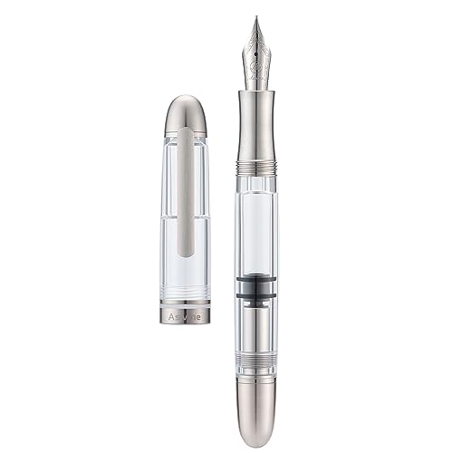 Asvine P36 Titan-Füllfederhalter, Kolbenfüllung, extra feine Feder, klares transparentes Acryl Füller, glattes Schreiben, Stiftetui-Set Asvine P36 Titan-Füllfederhalter, Kolbenfüllung, extra feine Feder, klares transparentes Acryl Füller, glattes Schreiben, Stiftetui-Set von Asvine