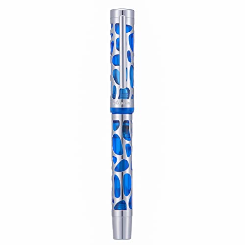 Asvine V169 Füllfederhalter mit extrafeiner Spitze, Wassertropfen-Skelett, transparentes, blaues Acryl, Stiftetui-Set Asvine V169 Füllfederhalter mit extrafeiner Spitze, Wassertropfen-Skelett, transparentes, blaues Acryl, Stiftetui-Set von Asvine