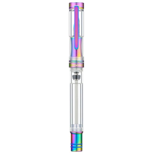 Asvine V200 Titan-Füllfederhalter, Vakuumfüllung, Regenbogen-Iridium, feine Spitze, transparentes Acryl, glattes Schreiben, Stiftetui-Set Asvine V200 Titan-Füllfederhalter, Vakuumfüllung, Regenbogen-Iridium, feine Spitze, transparentes Acryl, glattes Schreiben, Stiftetui-Set von Asvine