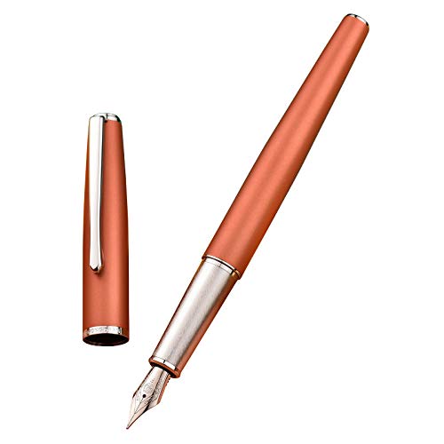Hongdian 920 Orange Metall Füllfederhalter, Iridium Extra Feine Feder Classic Stift, Inklusive nachfüllbarem Konverter und Stifttasche von Asvine