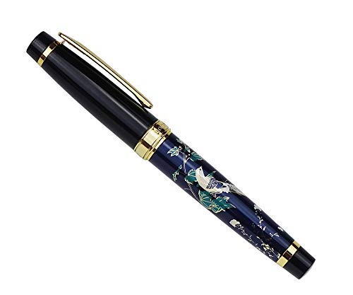 HongDian Handzeichnung Elster Füllfederhalter, Iridium Feine Feder 0.7mm Geschenk Pen Case Set, Kollektion Vergoldet Stift von Asvine