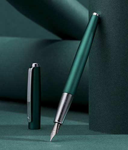 HongDian 525 Grün Metall Füllfederhalter Extra Feine Feder Classic Pen Inklusive Metall Stifteetui und nachfüllbarem Konverter von Asvine